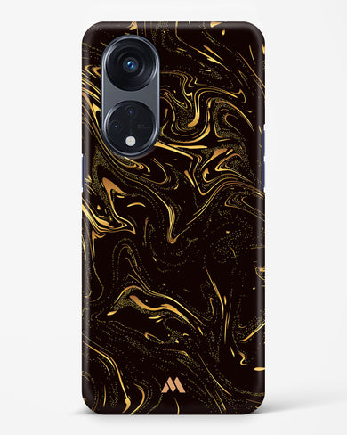 Black Gold Marble Hard Case Phone Cover-(Oppo)