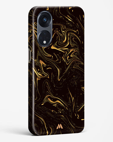 Black Gold Marble Hard Case Phone Cover-(Oppo)