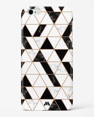 Black on White Patchwork Marble Hard Case iPhone 6 Plus