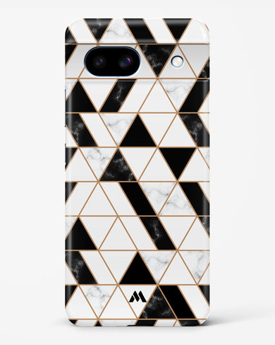 Black on White Patchwork Marble Hard Case Phone Cover (Google)