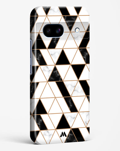 Black on White Patchwork Marble Hard Case Phone Cover (Google)