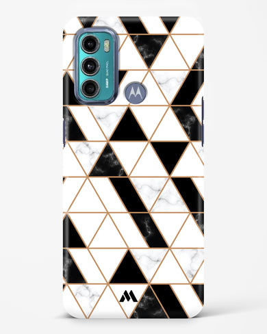 Black on White Patchwork Marble Hard Case Phone Cover (Motorola)