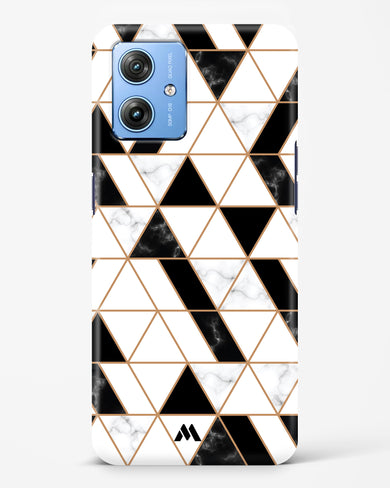 Black on White Patchwork Marble Hard Case Phone Cover (Motorola)