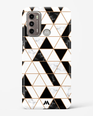 Black on White Patchwork Marble Hard Case Phone Cover (Motorola)