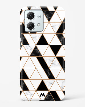 Black on White Patchwork Marble Hard Case Phone Cover (Motorola)