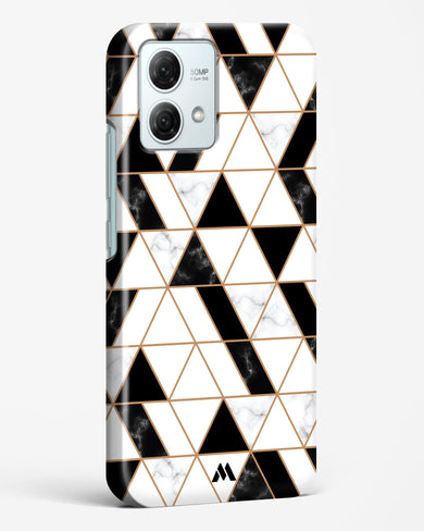Black on White Patchwork Marble Hard Case Phone Cover (Motorola)