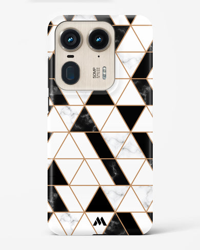 Black on White Patchwork Marble Hard Case Phone Cover (Motorola)