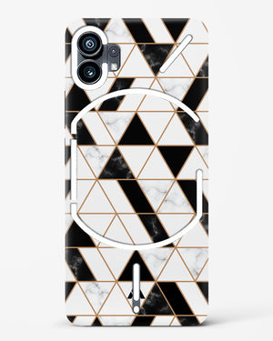 Black on White Patchwork Marble Hard Case Nothing Phone 1