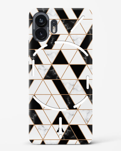 Black on White Patchwork Marble Hard Case Phone Cover (Nothing)