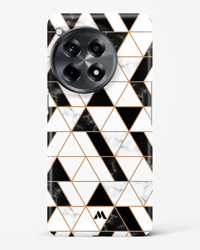 Black on White Patchwork Marble Hard Case Phone Cover (OnePlus)