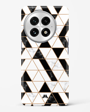 Black on White Patchwork Marble Hard Case Phone Cover (OnePlus)