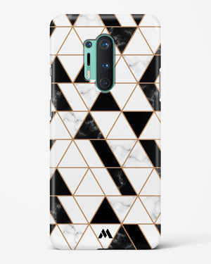Black on White Patchwork Marble Hard Case Phone Cover (OnePlus)