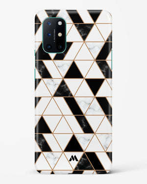 Black on White Patchwork Marble Hard Case Phone Cover-(OnePlus)