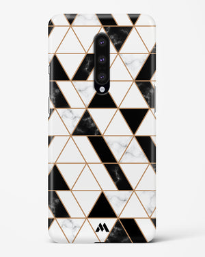 Black on White Patchwork Marble Hard Case Phone Cover-(OnePlus)