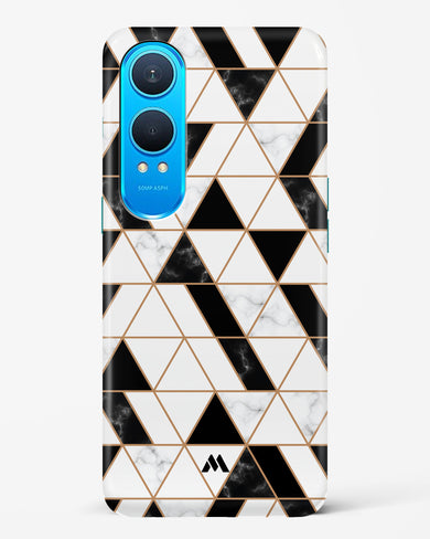 Black on White Patchwork Marble Hard Case Phone Cover (OnePlus)