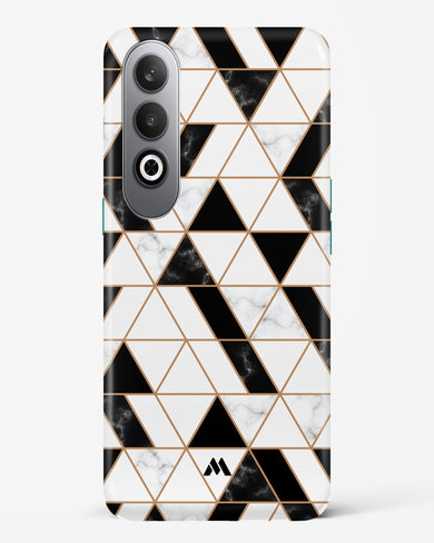 Black on White Patchwork Marble Hard Case Phone Cover (OnePlus)