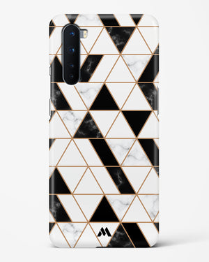 Black on White Patchwork Marble Hard Case Phone Cover (OnePlus)
