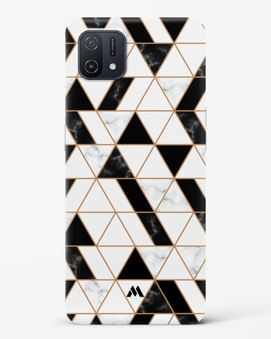 Black on White Patchwork Marble Hard Case Phone Cover (Oppo)
