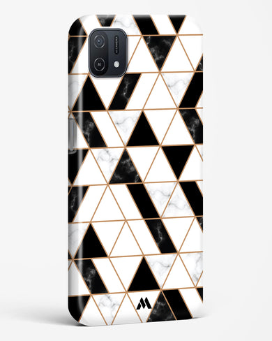 Black on White Patchwork Marble Hard Case Phone Cover (Oppo)