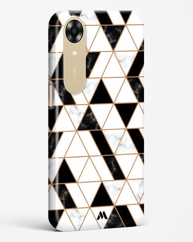 Black on White Patchwork Marble Hard Case Phone Cover (Oppo)