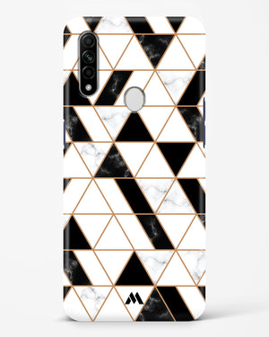 Black on White Patchwork Marble Hard Case Phone Cover (Oppo)