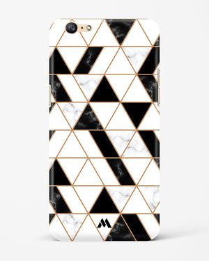 Black on White Patchwork Marble Hard Case Phone Cover (Oppo)