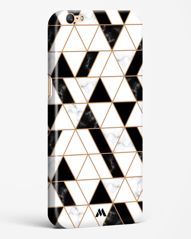 Black on White Patchwork Marble Hard Case Phone Cover (Oppo)