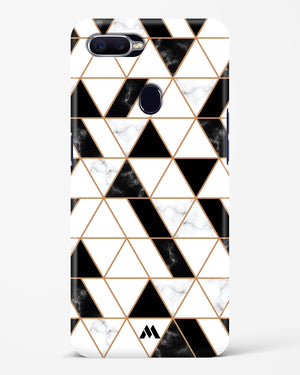 Black on White Patchwork Marble Hard Case Phone Cover (Oppo)