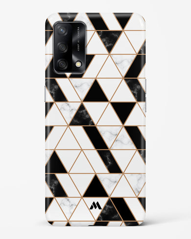 Black on White Patchwork Marble Hard Case Phone Cover (Oppo)