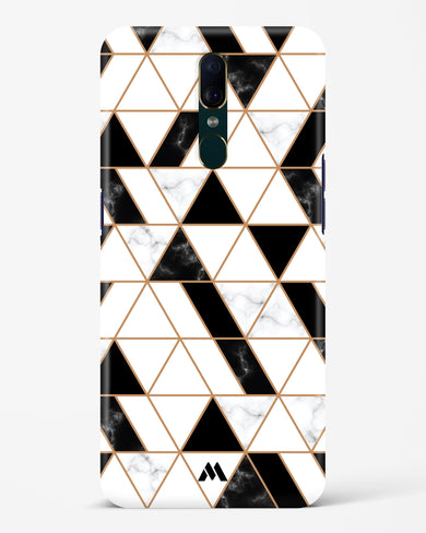 Black on White Patchwork Marble Hard Case Phone Cover (Oppo)