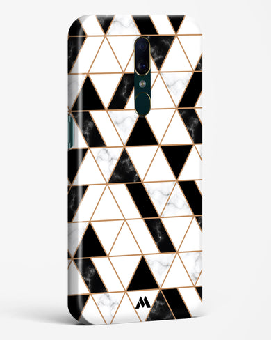 Black on White Patchwork Marble Hard Case Phone Cover (Oppo)