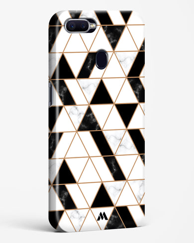 Black on White Patchwork Marble Hard Case Phone Cover (Oppo)