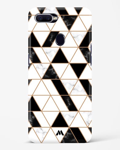 Black on White Patchwork Marble Hard Case Phone Cover (Oppo)
