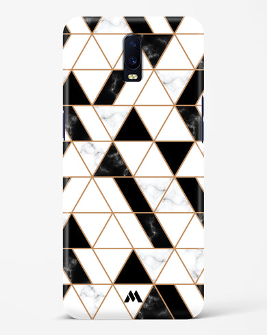 Black on White Patchwork Marble Hard Case Phone Cover (Oppo)