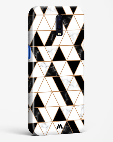 Black on White Patchwork Marble Hard Case Phone Cover (Oppo)