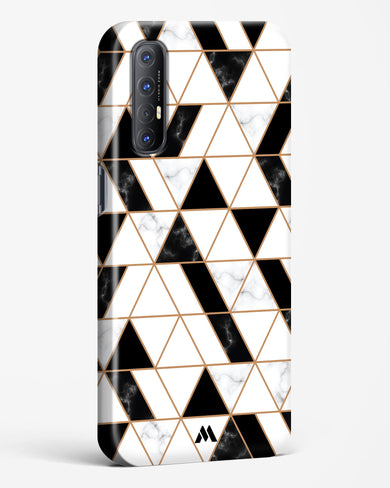Black on White Patchwork Marble Hard Case Phone Cover (Oppo)