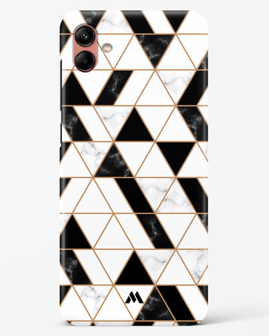 Black on White Patchwork Marble Hard Case Phone Cover-(Samsung)