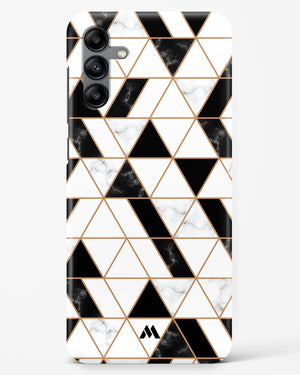Black on White Patchwork Marble Hard Case Phone Cover (Samsung)