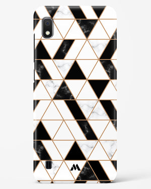 Black on White Patchwork Marble Hard Case Phone Cover (Samsung)