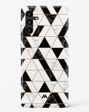 Black on White Patchwork Marble Hard Case Phone Cover (Samsung)