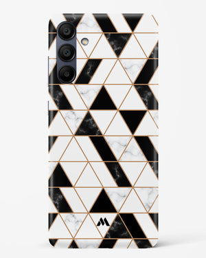 Black on White Patchwork Marble Hard Case Phone Cover (Samsung)