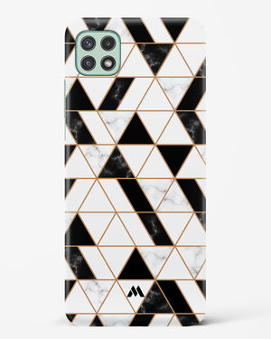 Black on White Patchwork Marble Hard Case Phone Cover-(Samsung)