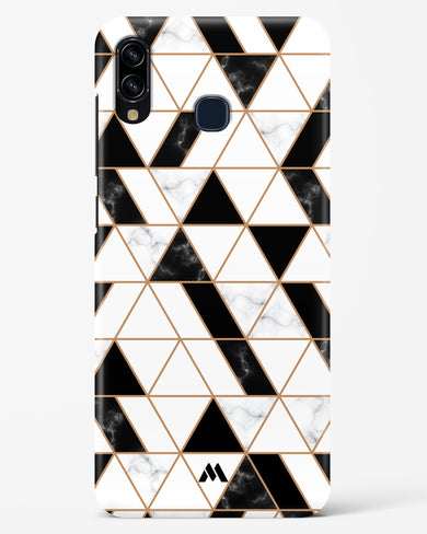 Black on White Patchwork Marble Hard Case Phone Cover-(Samsung)