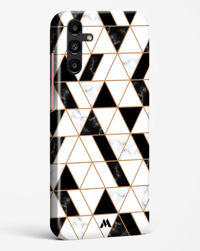 Black on White Patchwork Marble Hard Case Phone Cover (Samsung)
