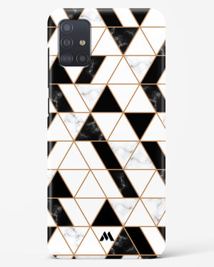 Black on White Patchwork Marble Hard Case Phone Cover (Samsung)