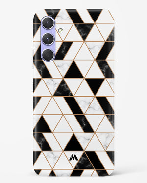 Black on White Patchwork Marble Hard Case Phone Cover (Samsung)