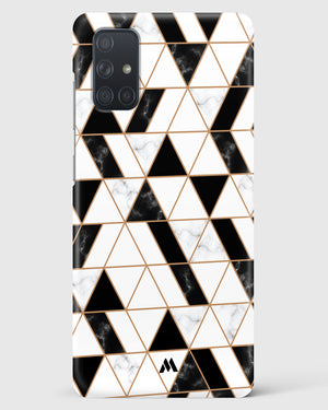 Black on White Patchwork Marble Hard Case Phone Cover (Samsung)