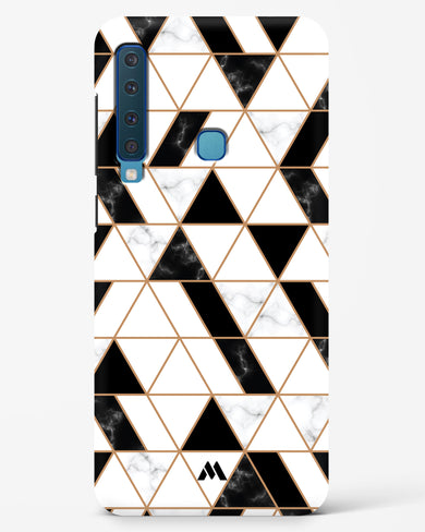 Black on White Patchwork Marble Hard Case Phone Cover-(Samsung)