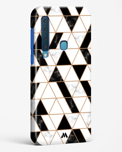 Black on White Patchwork Marble Hard Case Phone Cover-(Samsung)