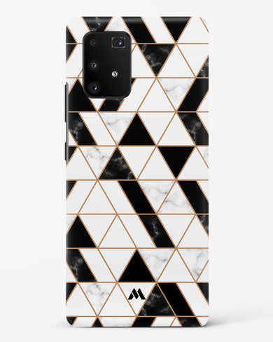 Black on White Patchwork Marble Hard Case Phone Cover-(Samsung)